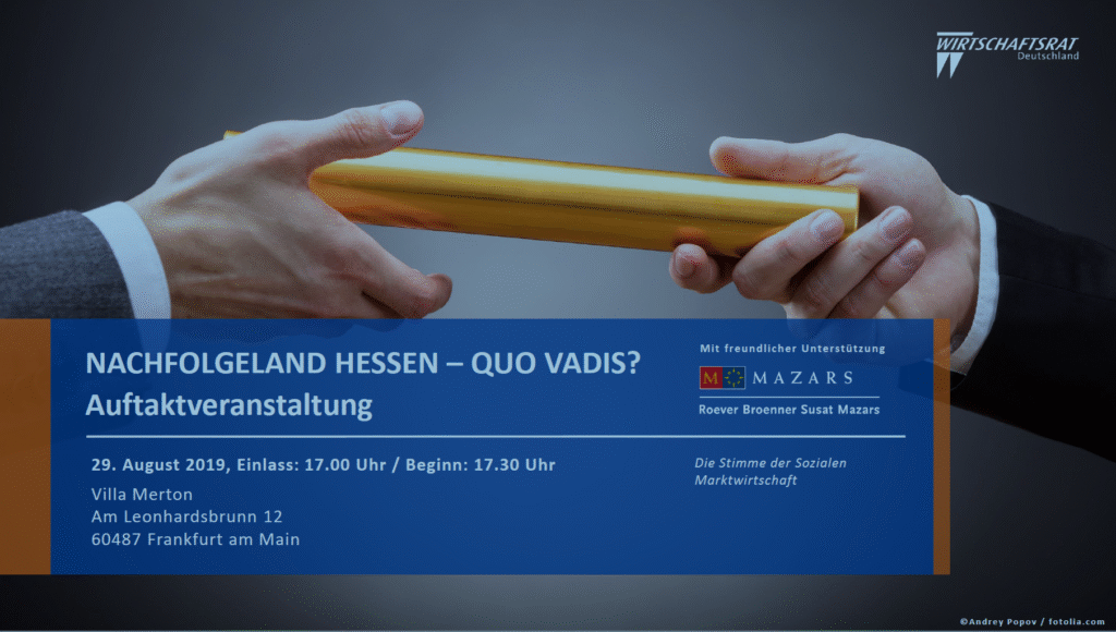 Einladung Wirtschaftsrat Deutschland - Nachfolgeveranstaltung - Nachfolgekontor